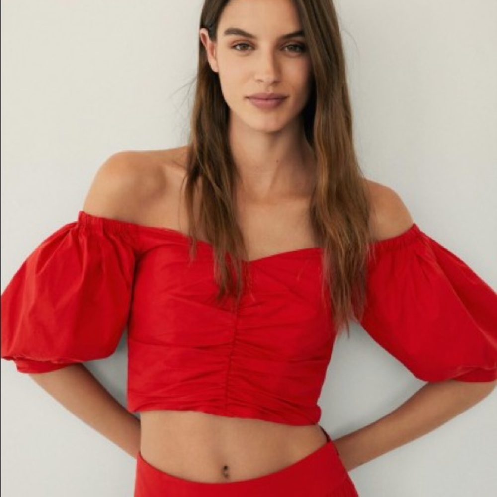 Mango Red Venice Blouse